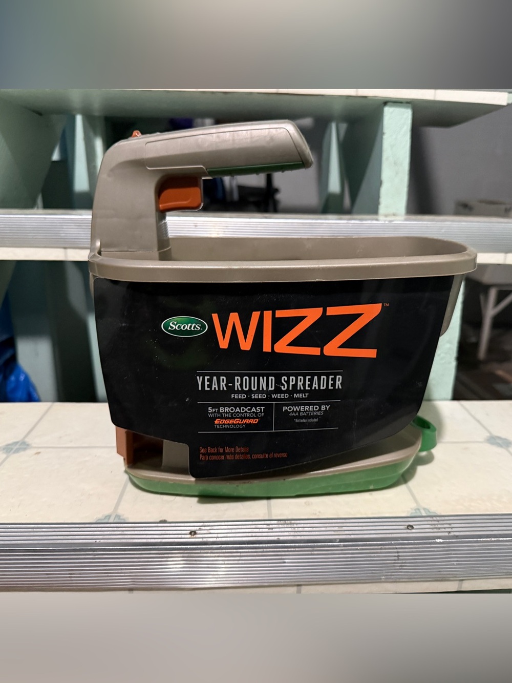 Scott WIZZ Broadcast Spreader in Orange and Green
